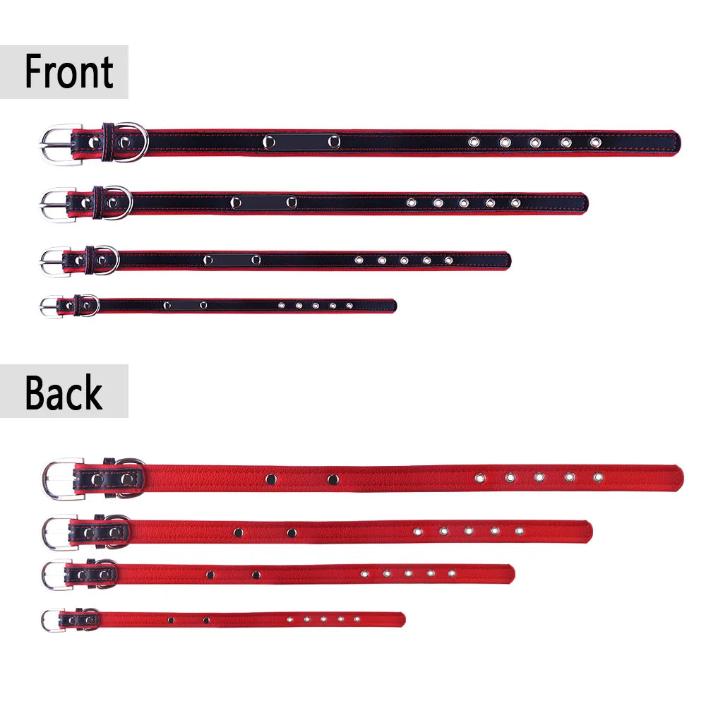 🐾 AiruiDog Personalized Leather Dog Collar – Custom Engraved ID for Puppies and Dogs (XS–L)