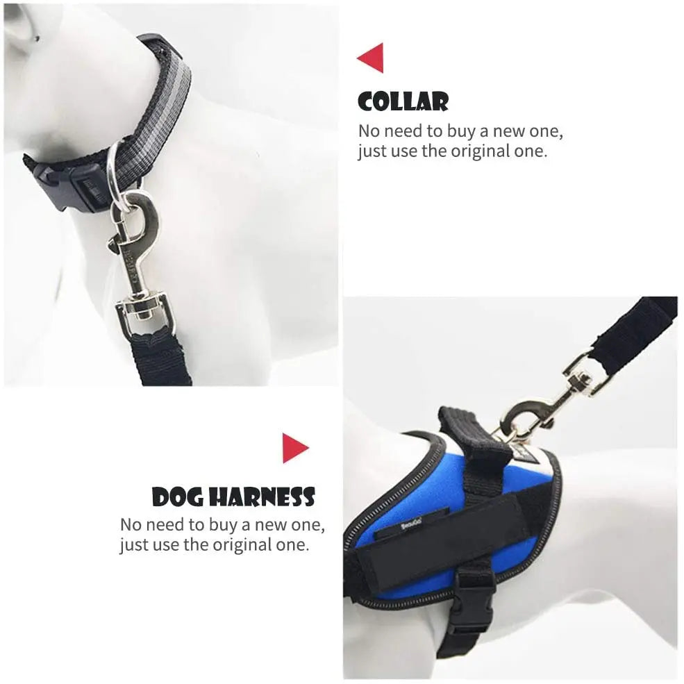 🚗 Adjustable Pet Car Seat Belt – Safety Harness Lead Clip for Dogs & Cats