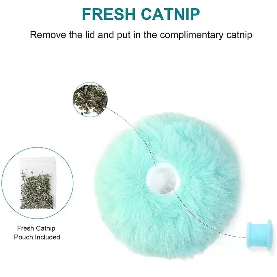 🎾 Smart Interactive Catnip Ball – Plush Electric Squeak Toy for Cats & Kittens