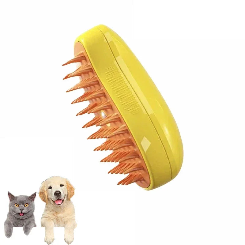 🐾 3-in-1 Electric Steamy Pet Grooming Brush – Shedding, Massage & Steam Spray Comb for Dogs & Cats