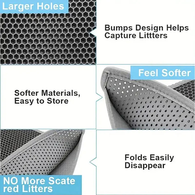 🧼 Waterproof Double-Layer Cat Litter Mat – Trapping Mat for Cleaner Floors