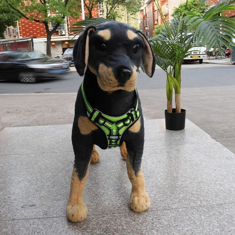 Adjustable Reflective Nylon Dog Harness – No-Pull Vest for Small and Large Dogs