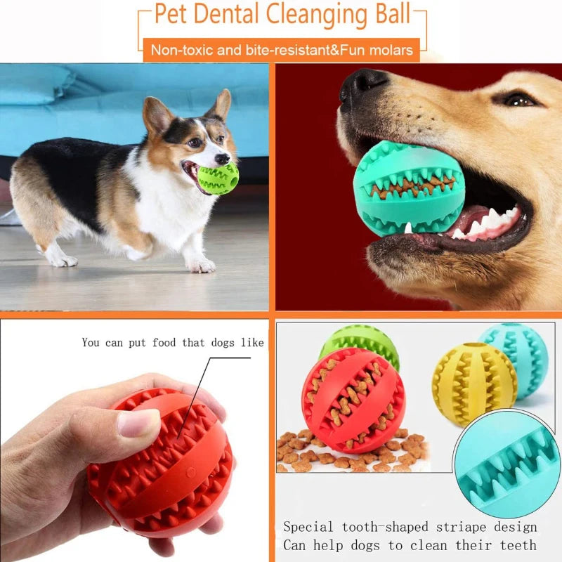 🎾 Interactive Rubber Chew Ball – Treat-Dispensing Toy for Dogs & Cats