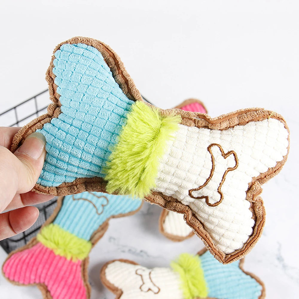 🌽 Corn Kernel Bone Plush Toy – Squeaky, Bite-Resistant Chew Toy for Cats & Dogs