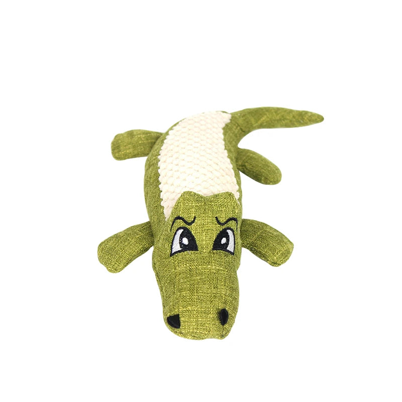🦷 Cartoon Alligator Plush Dog Toy – Squeaky Chew Toy for Gnawing, Teeth Cleaning & Training