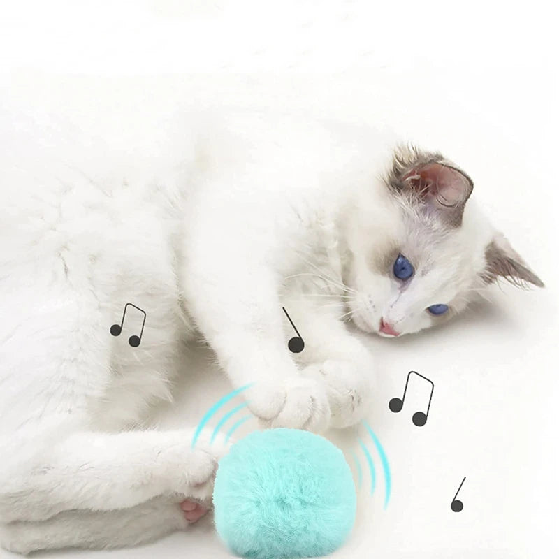 🎾 Smart Interactive Catnip Ball – Plush Electric Squeak Toy for Cats & Kittens