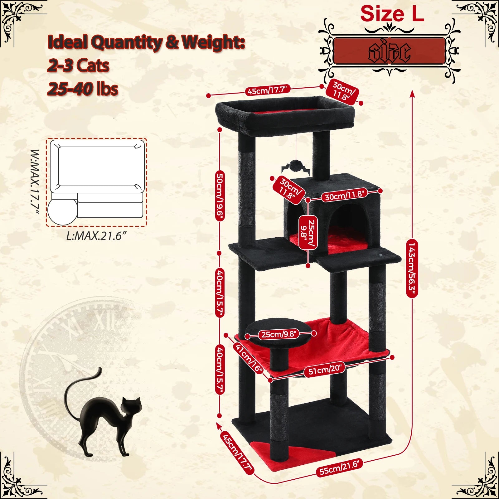 🐱 Multi-Level Luxury Cat Tree – Scratching Post Tower with Condo House for Indoor Cats