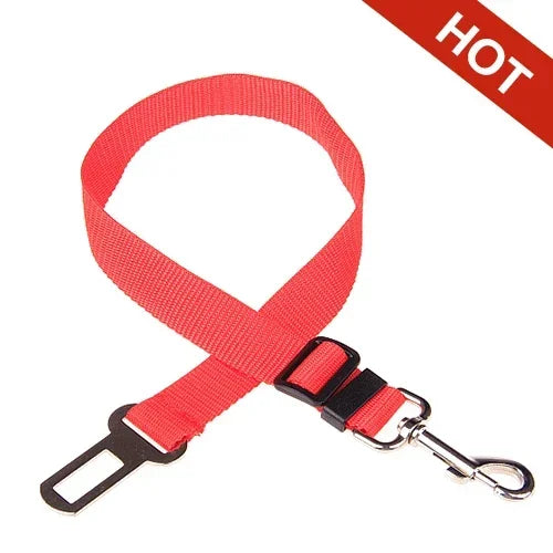 🚗 Adjustable Pet Car Seat Belt – Safety Harness Lead Clip for Dogs & Cats