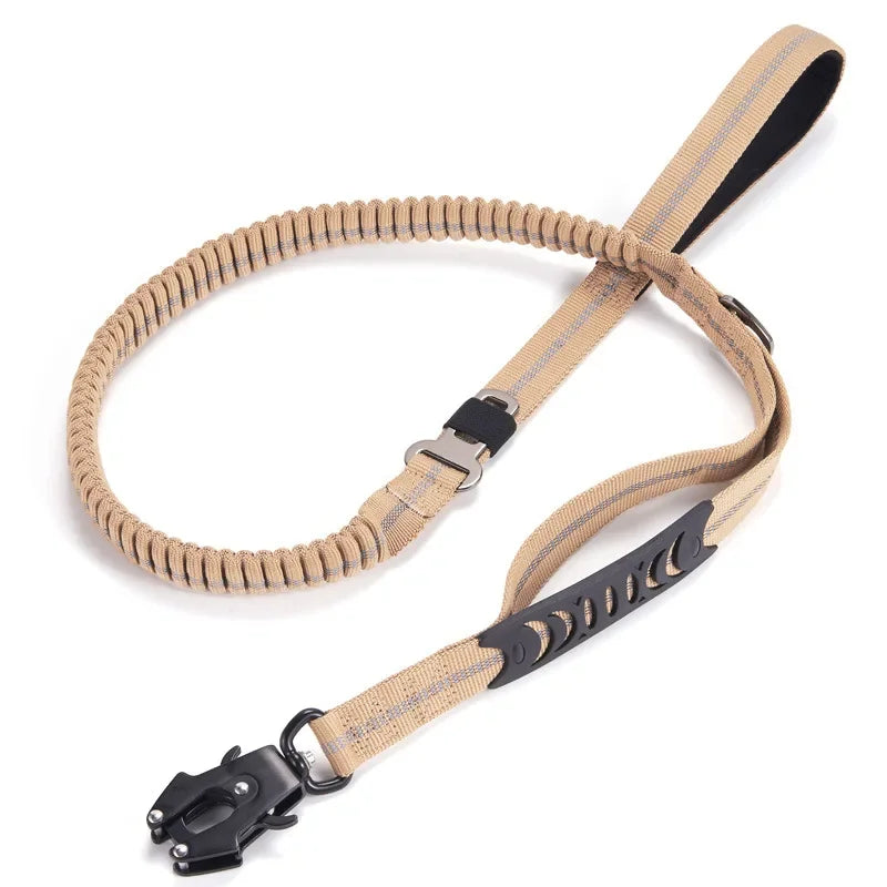 🚨 Heavy-Duty Tactical Bungee Dog Leash – Reflective, Shock-Absorbing and Car-Ready