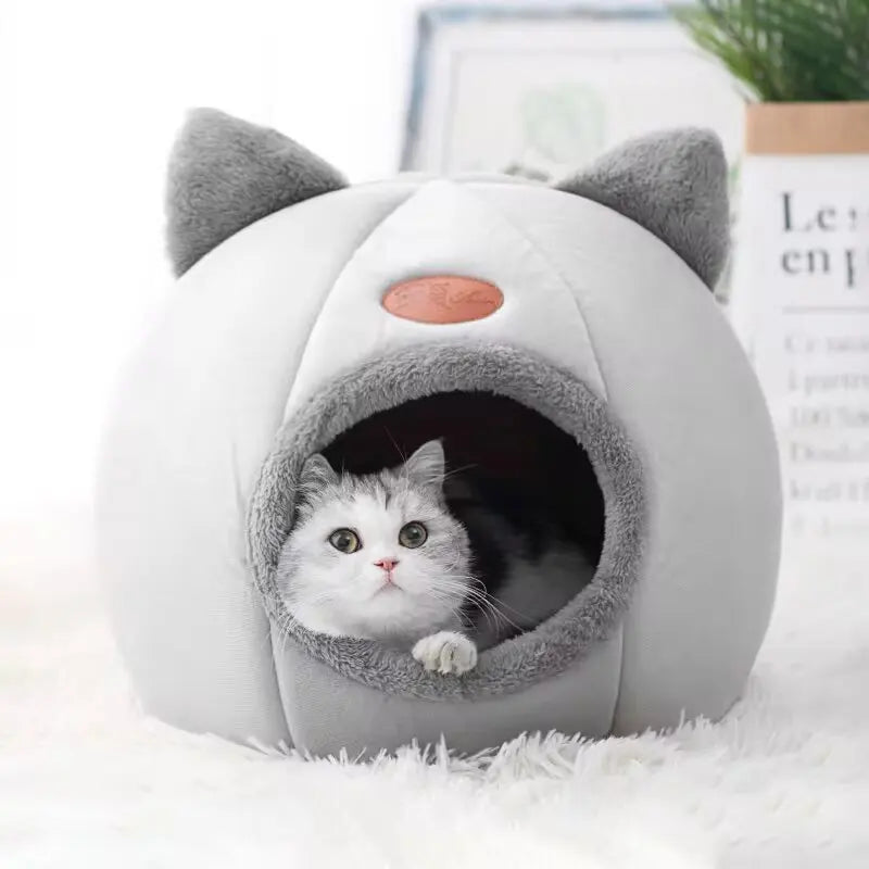 Deluxe Winter Pet House Tent – Semi-Enclosed Bed for Cats and Small Dogs