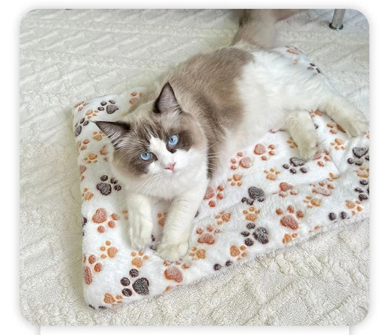 🛏️ Flannel Pet Sleeping Mat – Soft Cushion Bed for Dogs & Cats