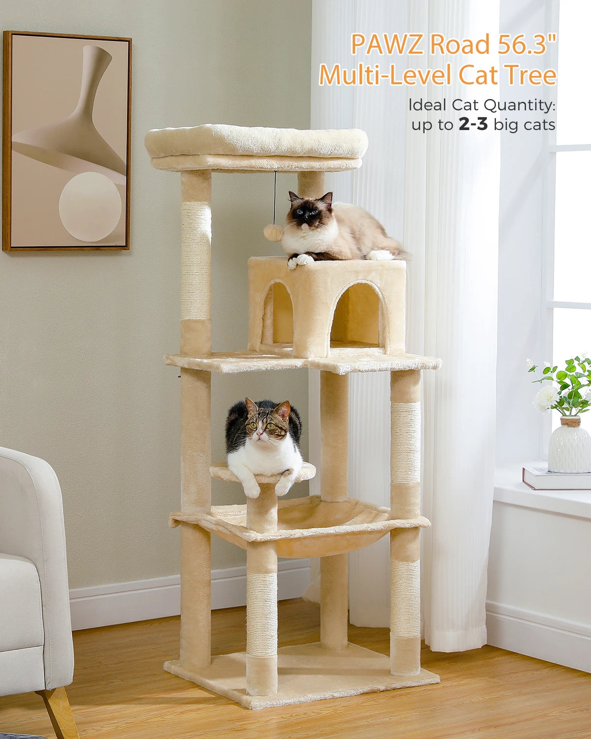 🐱 Multi-Level Luxury Cat Tree – Scratching Post Tower with Condo House for Indoor Cats