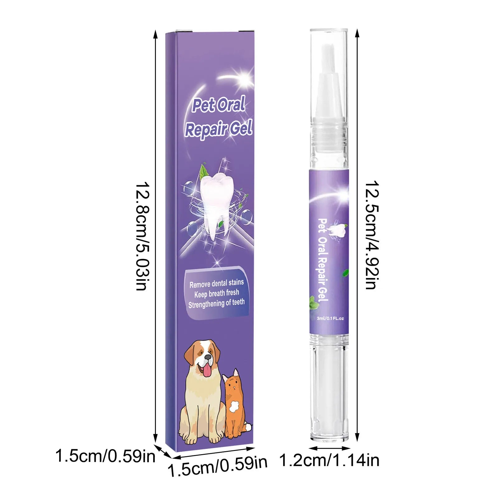 3ml Pet Oral Gel – No-Brush Dental Care for Dogs & Cats