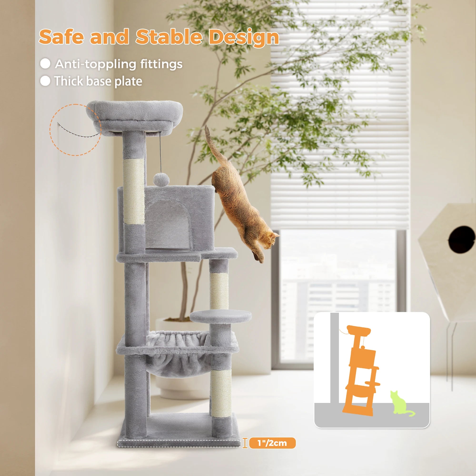 🐱 Multi-Level Luxury Cat Tree – Scratching Post Tower with Condo House for Indoor Cats