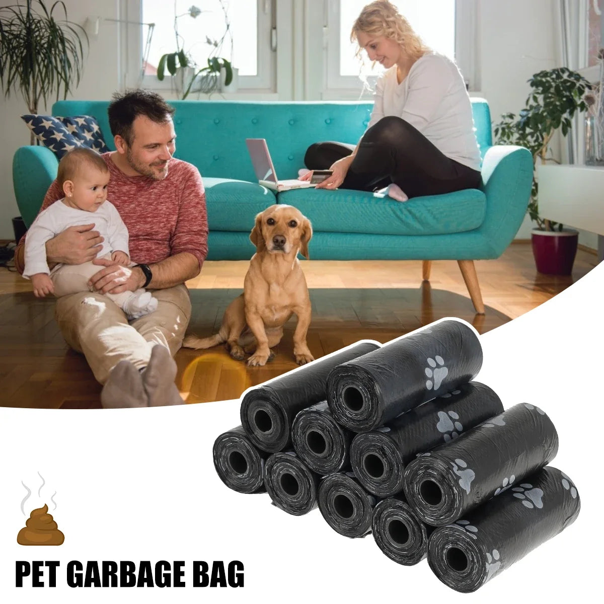 💩 Dog Poop Bags with Dispenser – 10/30/50 Roll Packs of Leak-Proof Pet Waste Bags