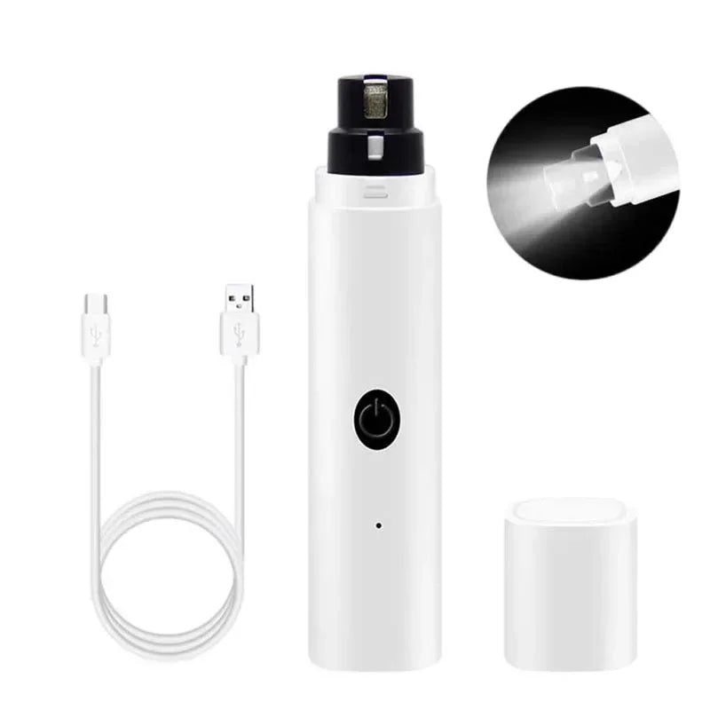 Electric Dog Nail Clippers with LED Light – Quiet, USB Rechargeable Pet Nail Grinder for Dogs & Cats