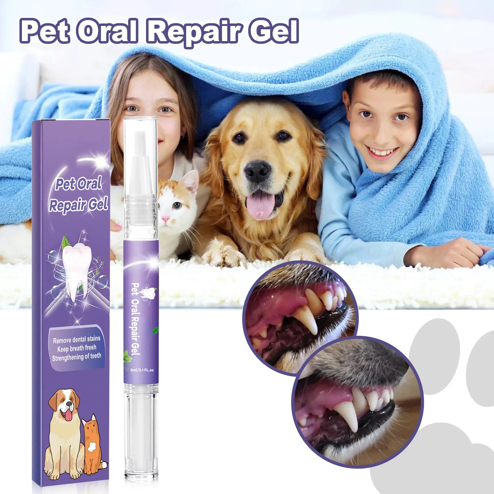 3ml Pet Oral Gel – No-Brush Dental Care for Dogs & Cats