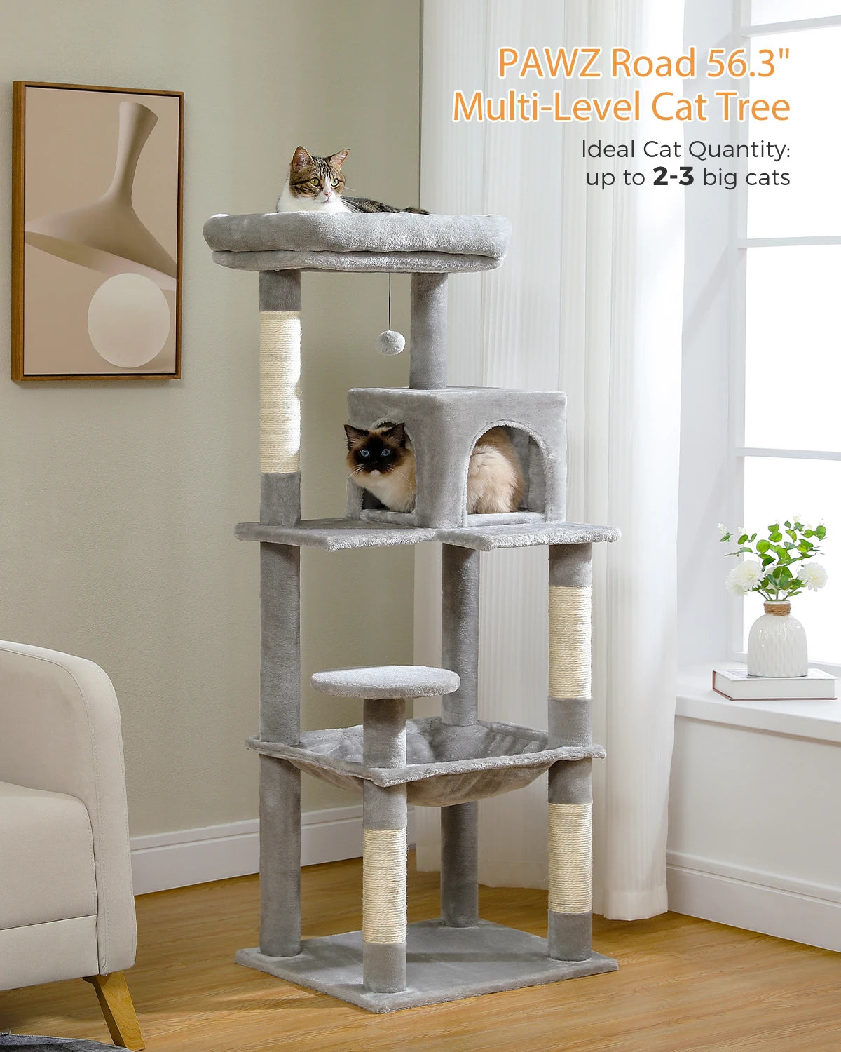 🐱 Multi-Level Luxury Cat Tree – Scratching Post Tower with Condo House for Indoor Cats