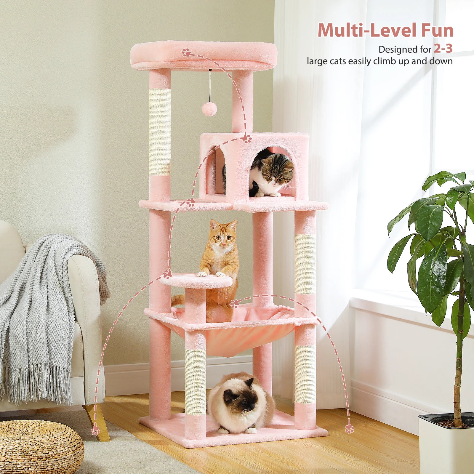 🐱 Multi-Level Luxury Cat Tree – Scratching Post Tower with Condo House for Indoor Cats
