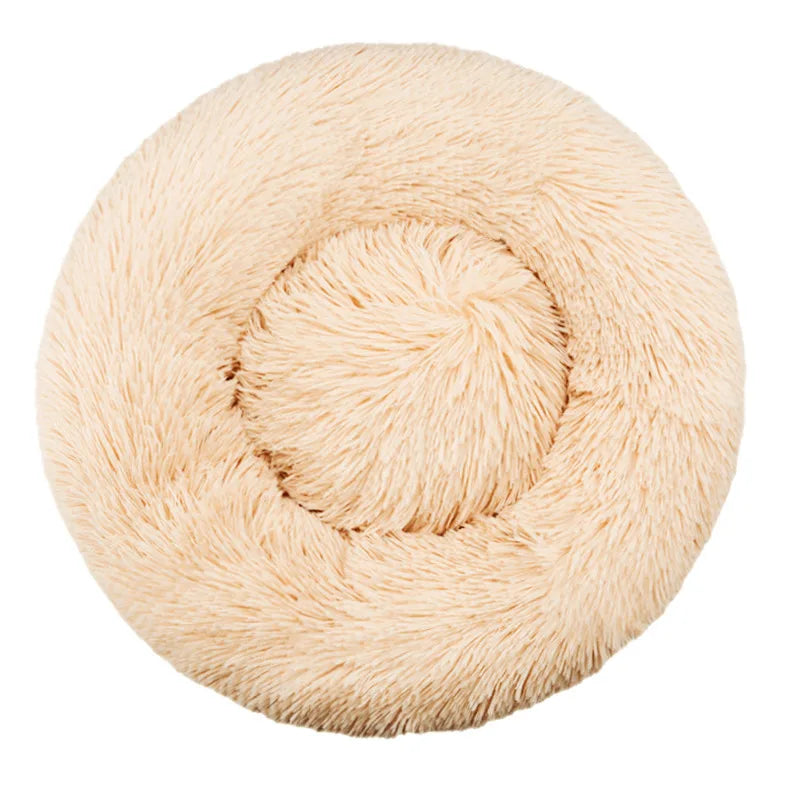Round Plush Pet Bed – Winter Warmth for Dogs & Cats