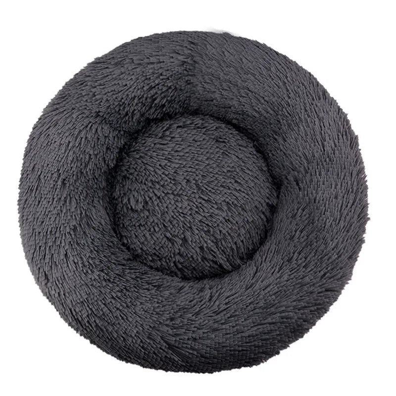 Round Plush Pet Bed – Winter Warmth for Dogs & Cats