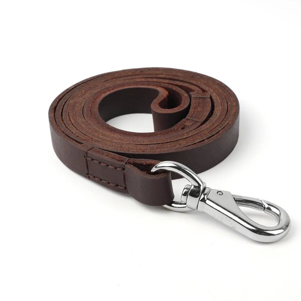 :  🐾 Durable Leather Dog Leash – Heavy-Duty Outdoor Lead for Medium & Large Dogs