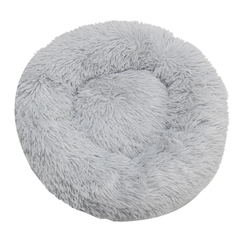Round Plush Pet Bed – Winter Warmth for Dogs & Cats