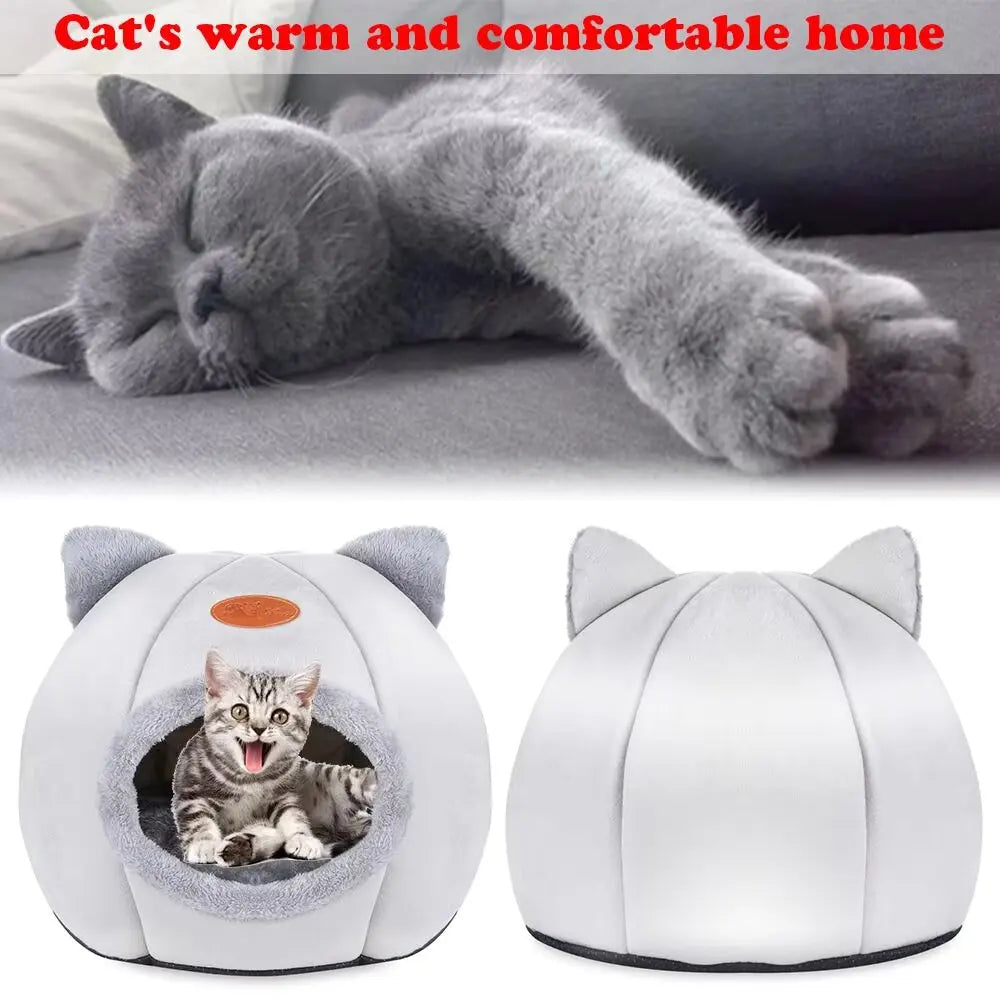 Deluxe Winter Pet House Tent – Semi-Enclosed Bed for Cats and Small Dogs