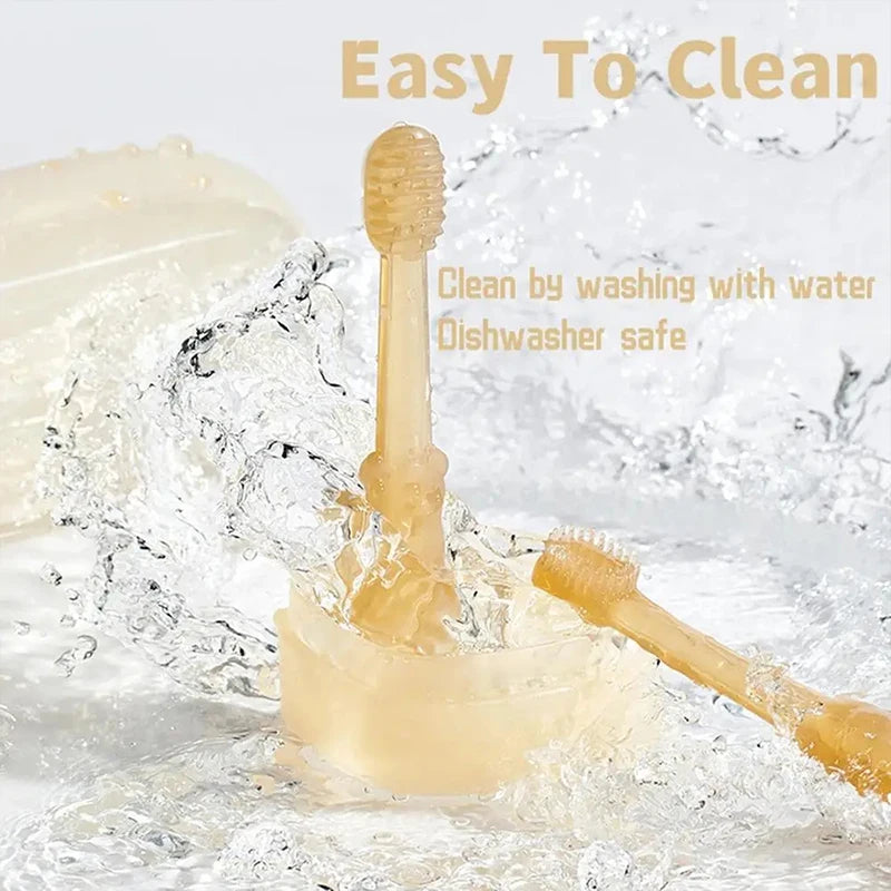 Pet Teeth Whitening & Cleaning Kit – Soft Silicone Toothbrush for Dogs & Cats