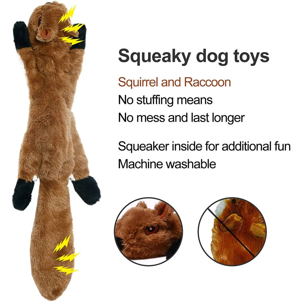 🦴 Stuffingless Squeaky Dog Toy – Crinkle & Chew Fun with No Fluff, No Mess
