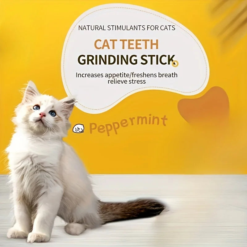 🌿 Natural Catnip Teething Sticks – 10/15/20 Pack Polygonum Chew Toys for Cats