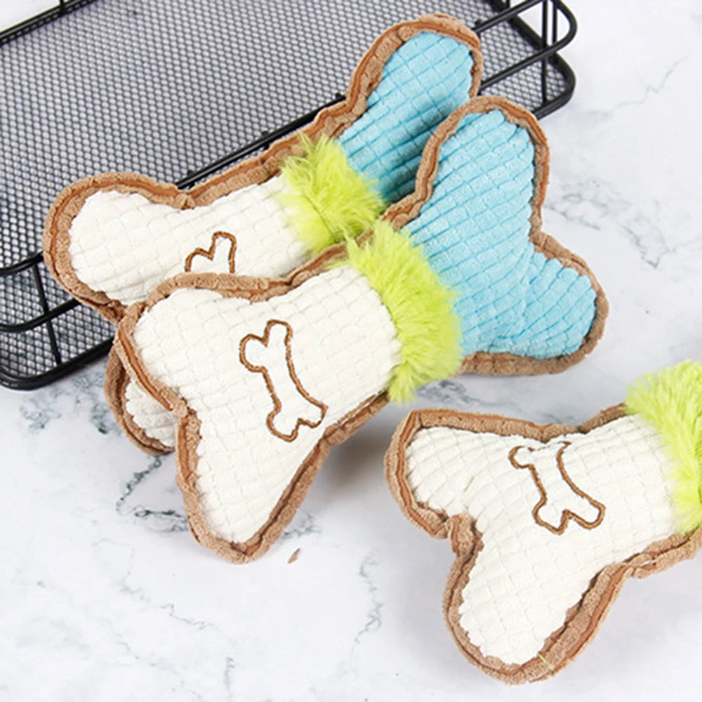 🌽 Corn Kernel Bone Plush Toy – Squeaky, Bite-Resistant Chew Toy for Cats & Dogs