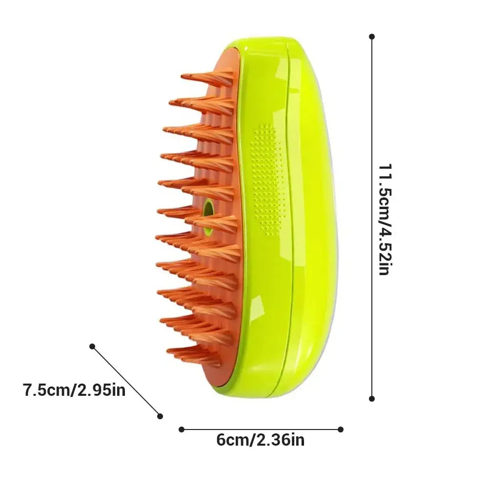 🐾 3-in-1 Electric Steamy Pet Grooming Brush – Shedding, Massage & Steam Spray Comb for Dogs & Cats