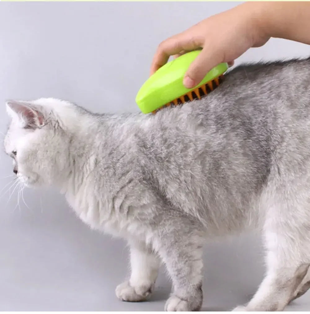🐾 3-in-1 Electric Steamy Pet Grooming Brush – Shedding, Massage & Steam Spray Comb for Dogs & Cats