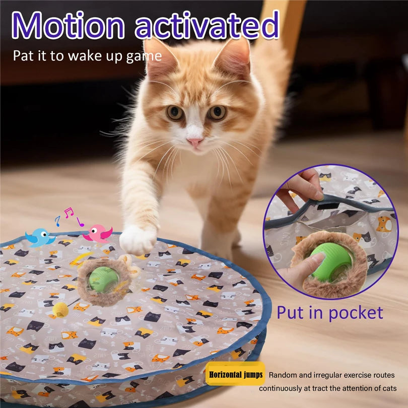 🐱 Motion-Activated Rolling Cat Toy – Fast Hide and Seek Fun for Cats
