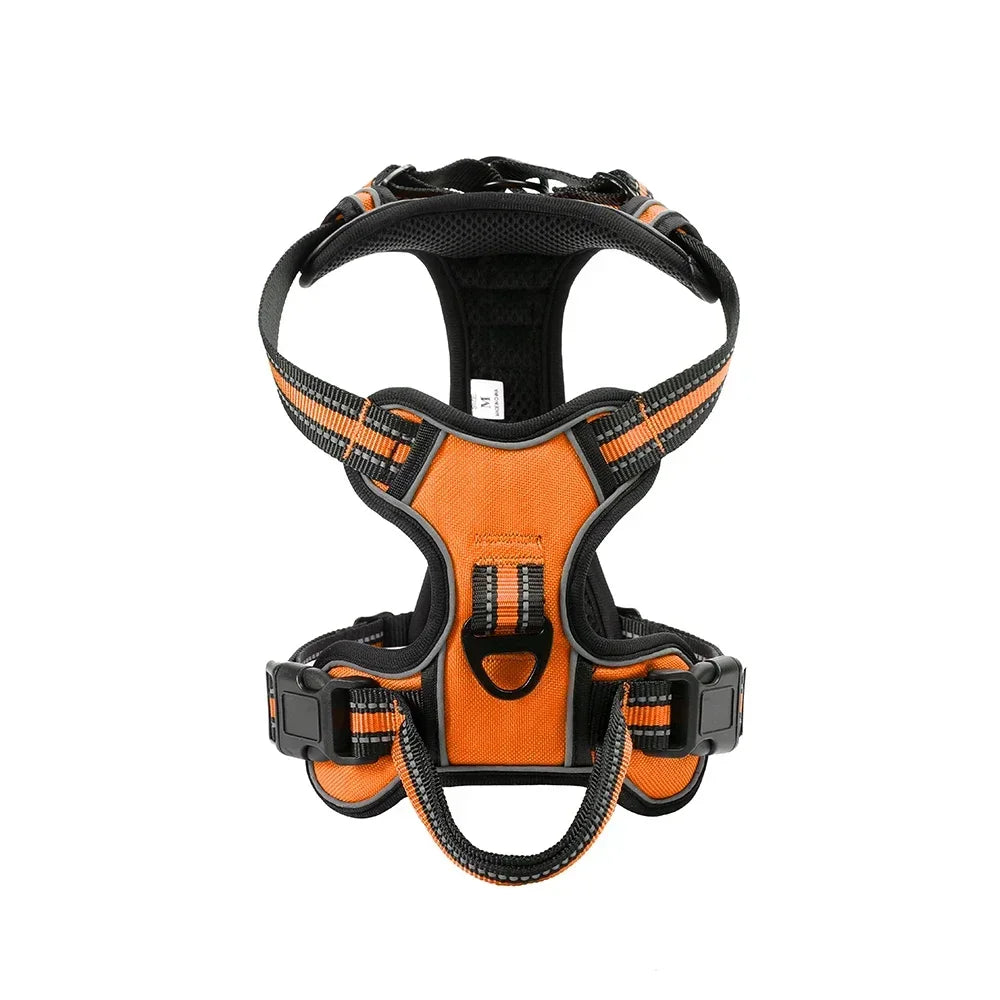 Adjustable Reflective Nylon Dog Harness – No-Pull Vest for Small and Large Dogs
