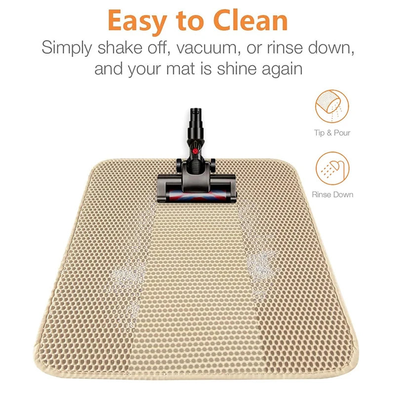 🧼 Waterproof Double-Layer Cat Litter Mat – Trapping Mat for Cleaner Floors