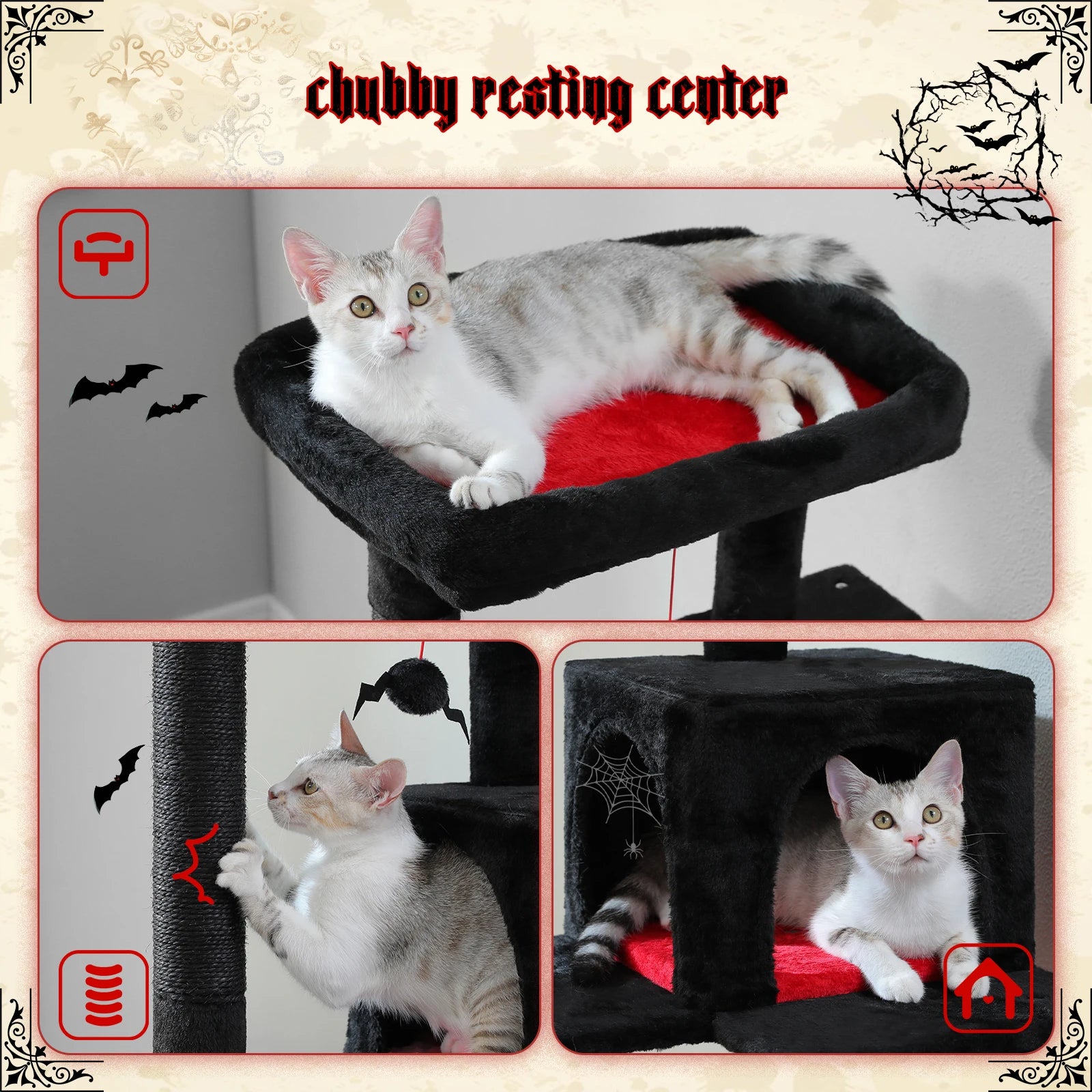 🐱 Multi-Level Luxury Cat Tree – Scratching Post Tower with Condo House for Indoor Cats
