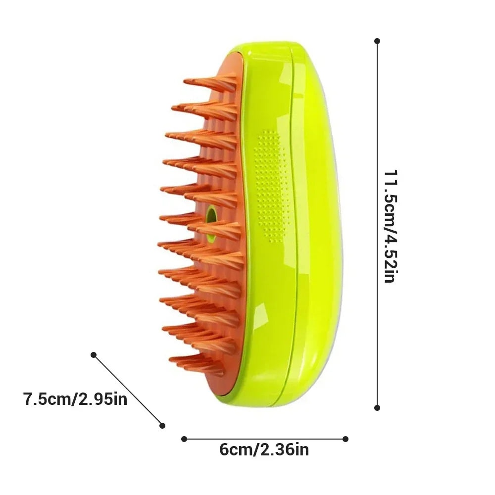 🐾 3-in-1 Electric Steamy Pet Grooming Brush – Shedding, Massage & Steam Spray Comb for Dogs & Cats