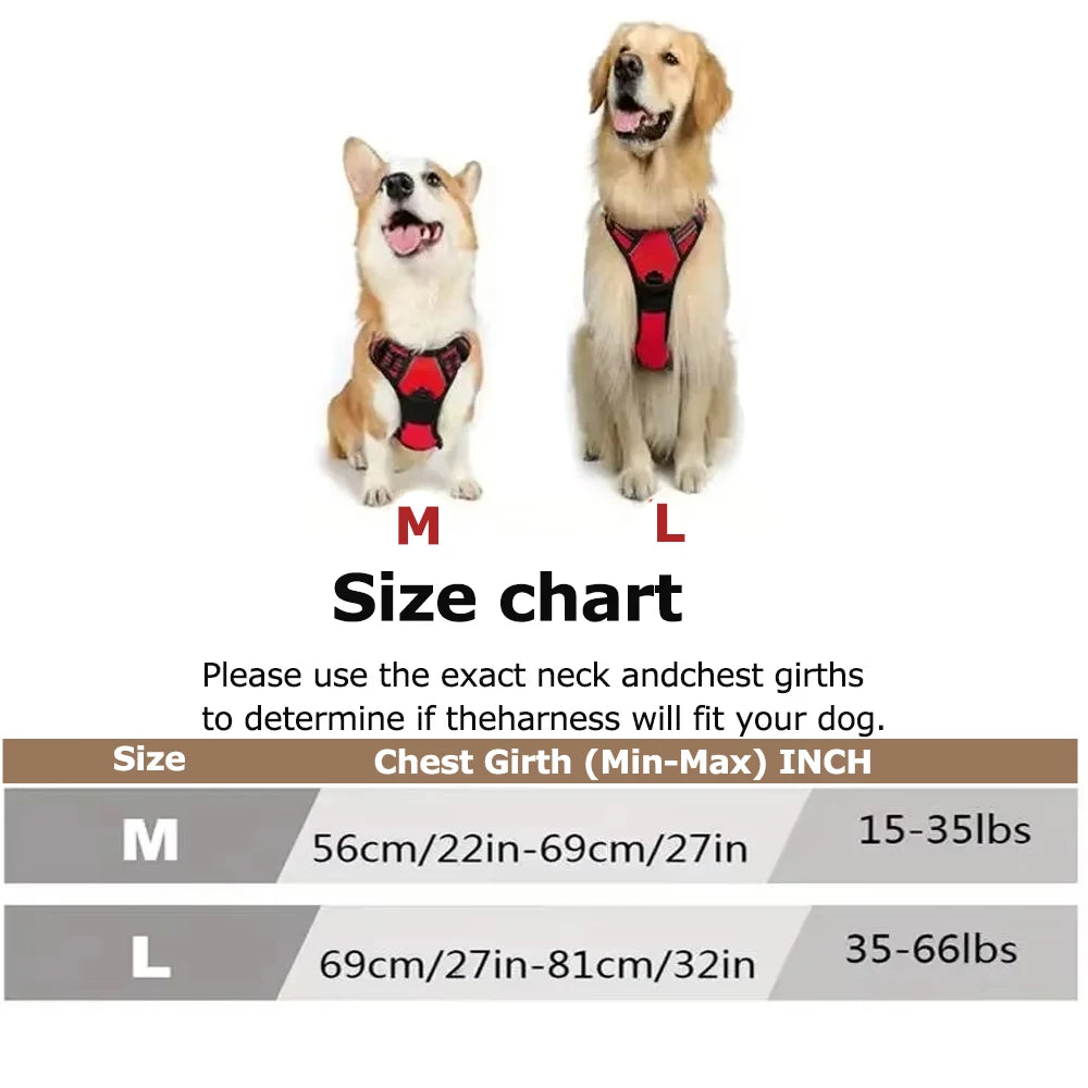 🐾 No-Pull Reflective Dog Harness – Easy-Control Vest for Medium and Large Dogs