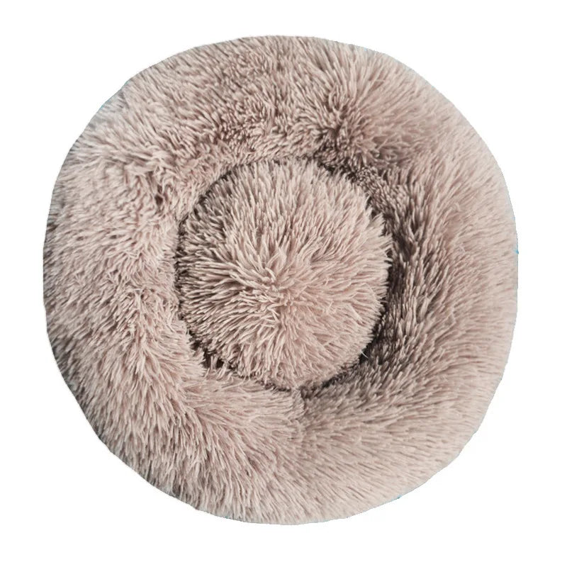 Round Plush Pet Bed – Winter Warmth for Dogs & Cats