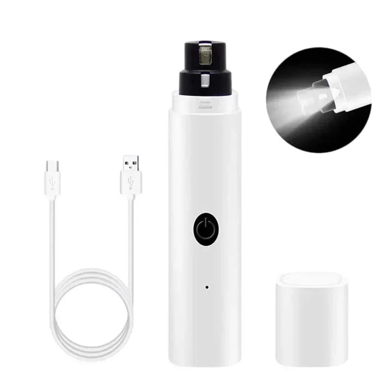 Electric Dog Nail Clippers with LED Light – Quiet, USB Rechargeable Pet Nail Grinder for Dogs & Cats