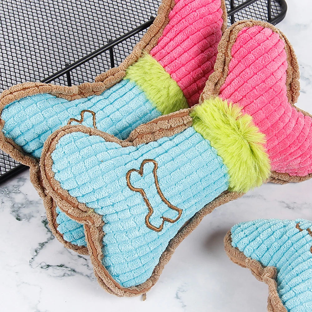 🌽 Corn Kernel Bone Plush Toy – Squeaky, Bite-Resistant Chew Toy for Cats & Dogs