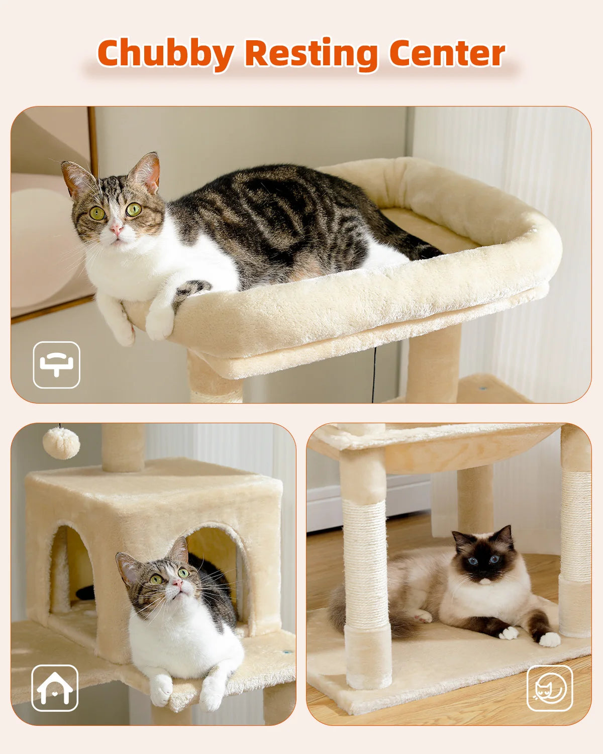 🐱 Multi-Level Luxury Cat Tree – Scratching Post Tower with Condo House for Indoor Cats