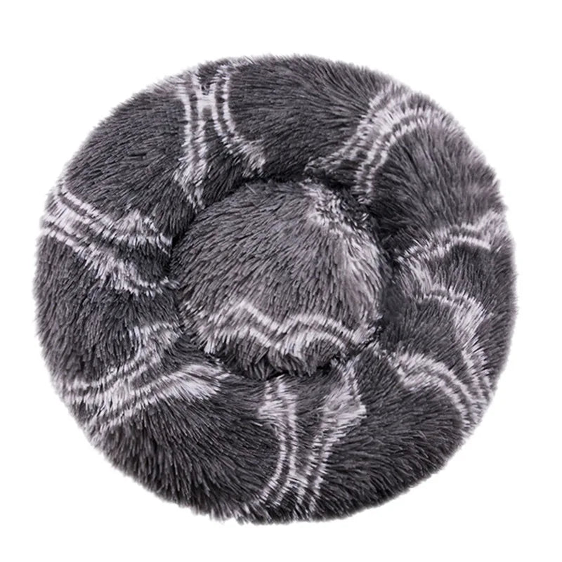 Round Plush Pet Bed – Winter Warmth for Dogs & Cats