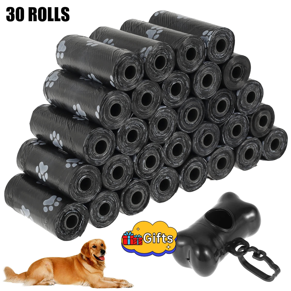 💩 Dog Poop Bags with Dispenser – 10/30/50 Roll Packs of Leak-Proof Pet Waste Bags