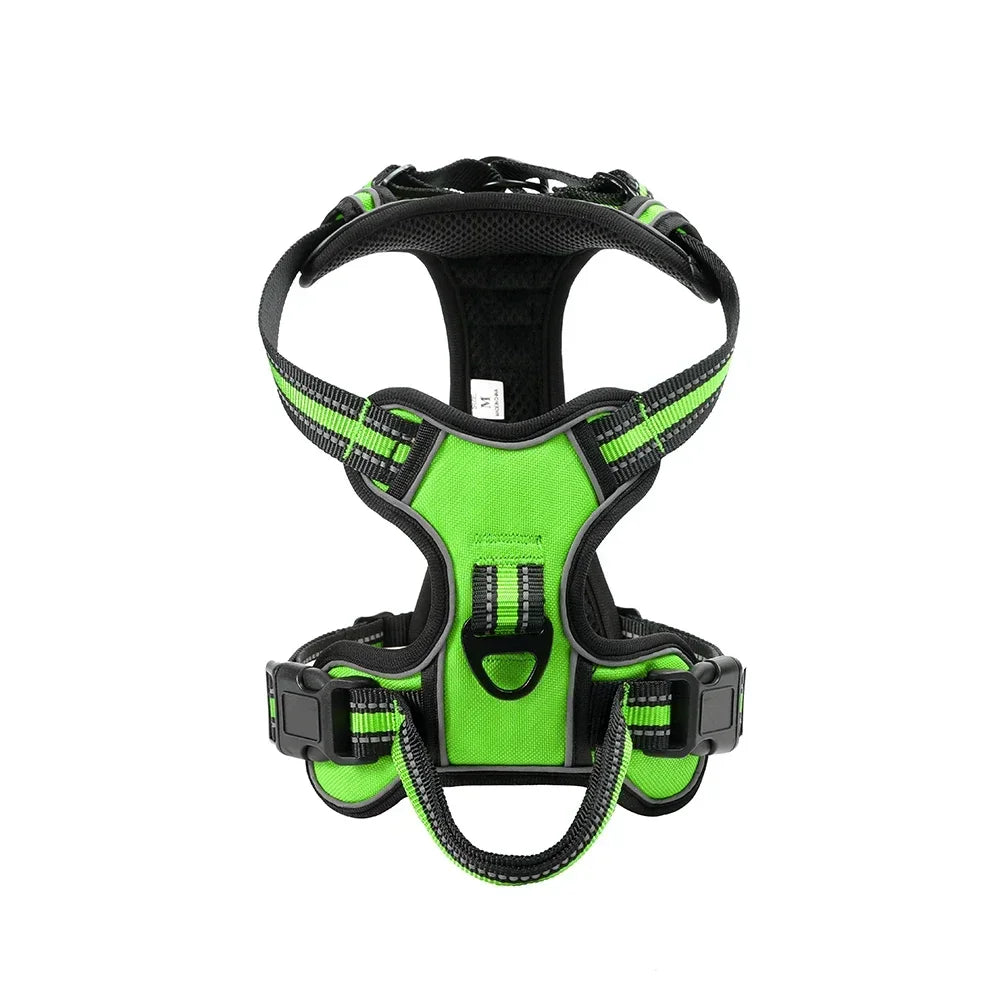 Adjustable Reflective Nylon Dog Harness – No-Pull Vest for Small and Large Dogs