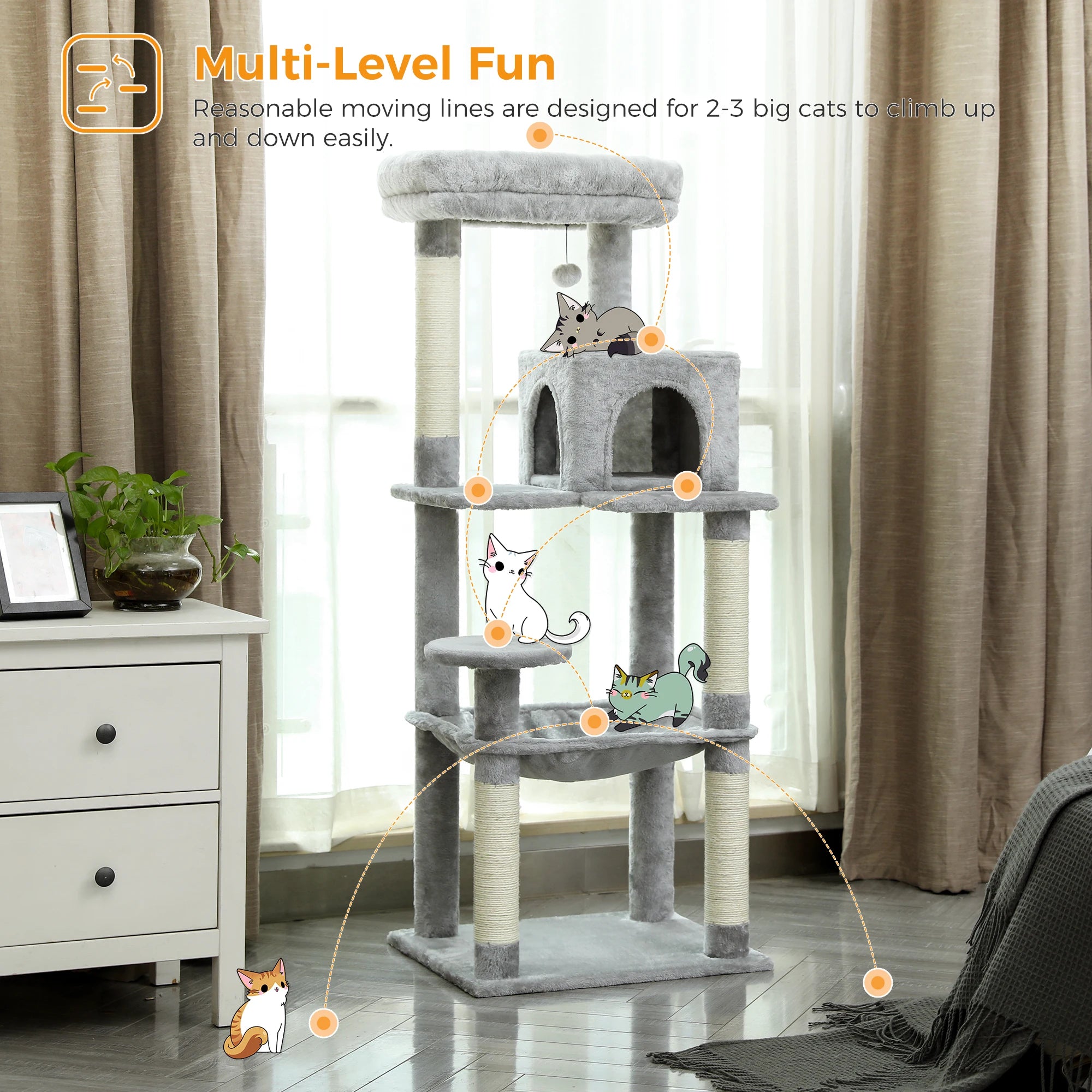 🐱 Multi-Level Luxury Cat Tree – Scratching Post Tower with Condo House for Indoor Cats