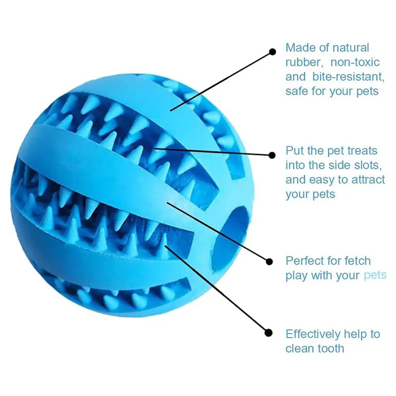 🎾 Interactive Rubber Chew Ball – Treat-Dispensing Toy for Dogs & Cats