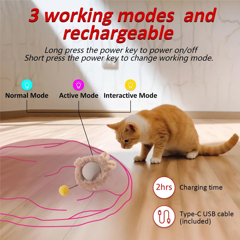 🐱 Motion-Activated Rolling Cat Toy – Fast Hide and Seek Fun for Cats